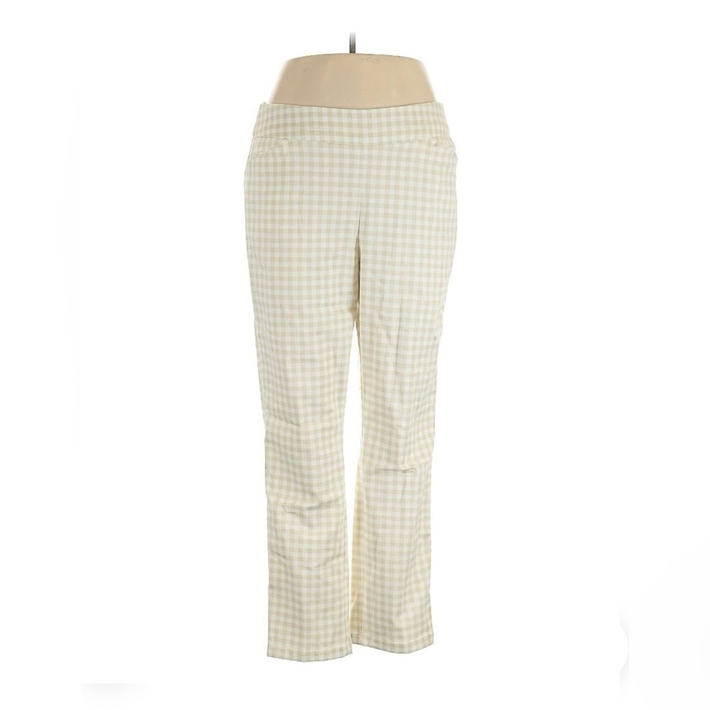 🔜 
Croft & Barrow Women's Beige Checkered Straight Leg Pants